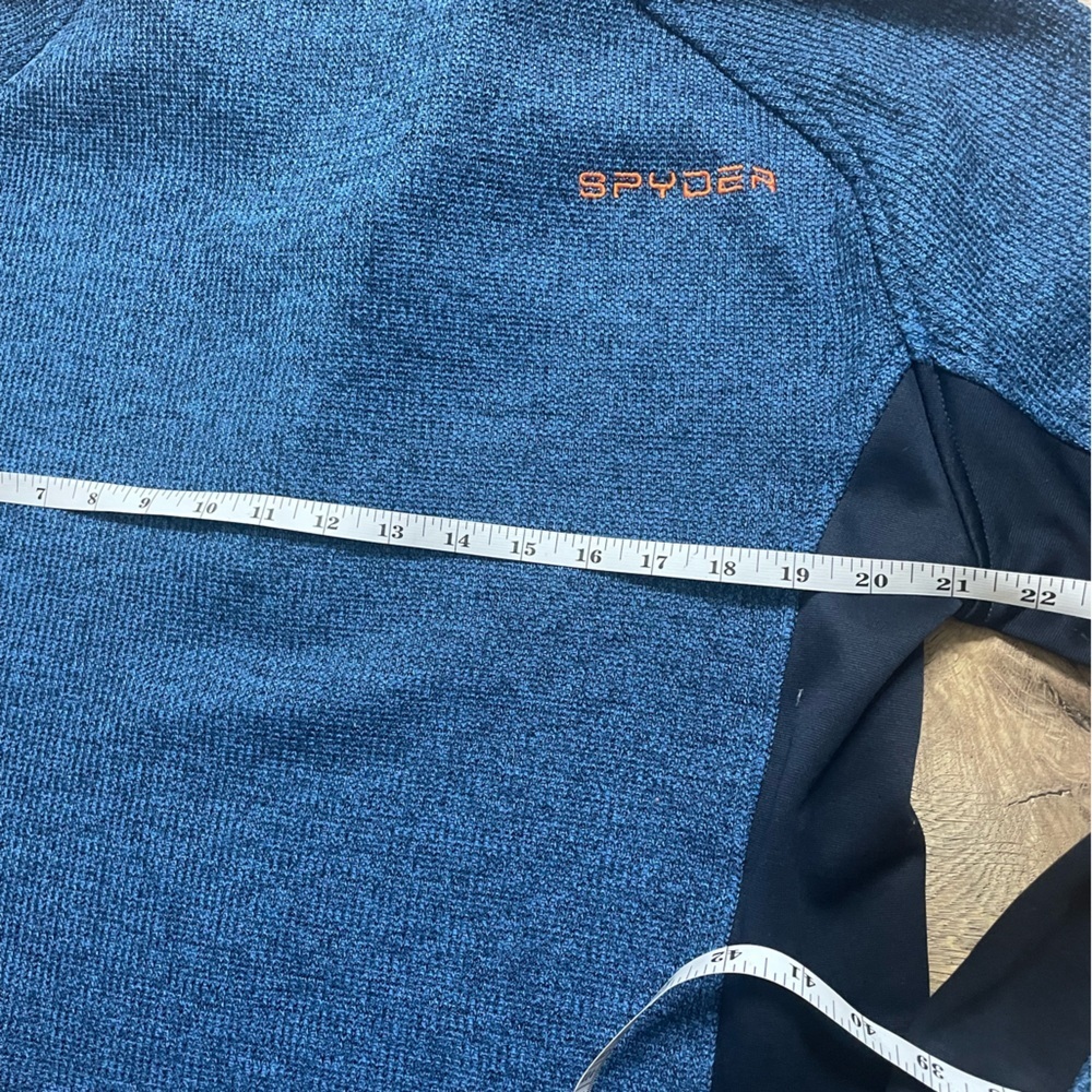 Spyder men's outbound core half zip fleece lined pullover sweater medium blue - Picture 11 of 15